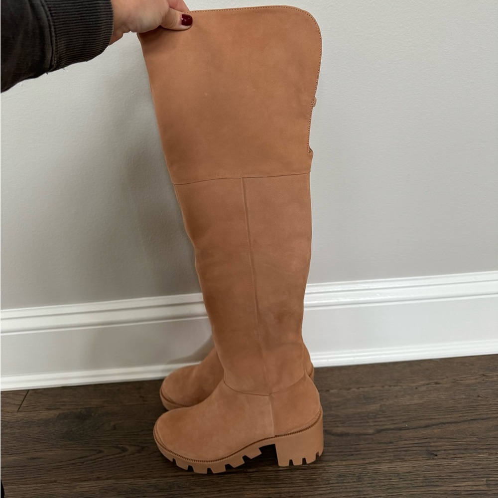NIB SCHUTZ VIOLETA OVER THE KNEE HONEY BEIGE BOOTS SZ 6B